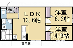 西桜館 2LDKの間取図画像