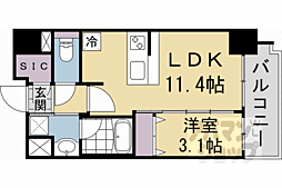 エステムコート京都梅小路公園 1LDKの間取図画像