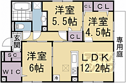 ソシア・セレーノ 2LDKの間取図画像