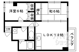 グランドール桂川畔 2LDKの間取図画像