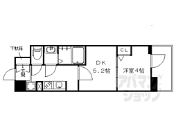 ベラジオ西大路五条 1DKの間取図画像