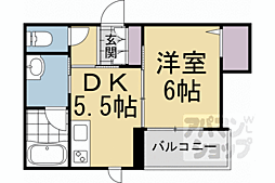 ディアマンテ鴨川五条 1DKの間取図画像