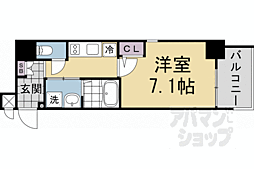 エストゥルース京都 1Kの間取図画像