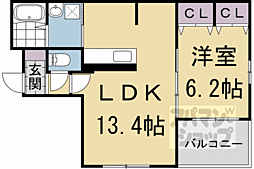 EVERHOMES京都駅南 1LDKの間取図画像