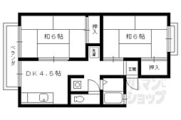 セジュール藤A棟 2DKの間取図画像