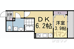 ARCA桂川 1DKの間取図画像