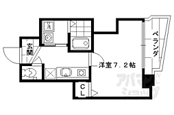 LE.SAPHIR西大路2 1Kの間取図画像
