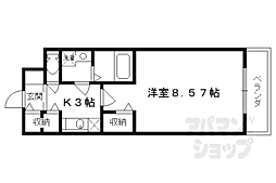 RESIDIA京都駅前 1Kの間取図画像