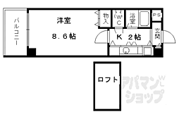 ル・ソレイユ 1Kの間取図画像