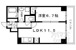 サンクチュアリ山科 1LDKの間取図画像