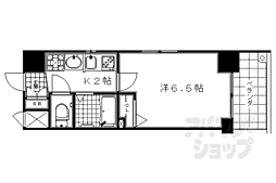 エステムプラザ京都烏丸五条 1Kの間取図画像