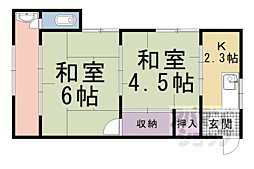 広田アパート 2Kの間取図画像