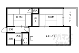 プルーリオン勧修寺 2LDKの間取図画像