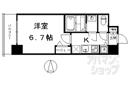 サムティ京都西大路 1Kの間取図画像