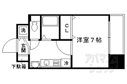 スワンズ京都五条大宮 1Kの間取図画像