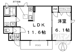 シャーメゾン東山七条 1LDKの間取図画像