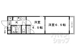 エレガンス東寺 2Kの間取図画像
