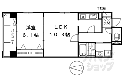 パインフィールド東野 1LDKの間取図画像