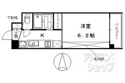 AQUAPLACE京都東寺 1Kの間取図画像