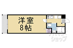 パレ五条清水 1Kの間取図画像