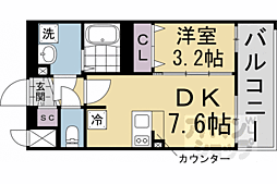 ファステート京都ステーションウォズ 1DKの間取図画像
