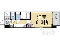 エステムコート京都千雅邸 1Kの間取図画像