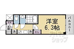 エステムコート京都千雅邸 1Kの間取図画像