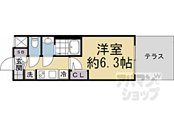 エステムコート京都千雅邸 1Kの間取図画像