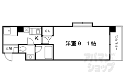 ヴィヨーム京都丹波橋 1Kの間取図画像