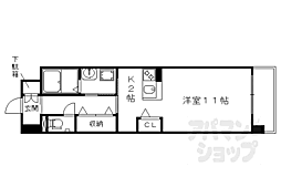 SHICATACHAMBRETTES1 ワンルームの間取図画像