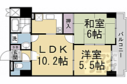 ライオンズマンション京都河原町第2 2LDKの間取図画像