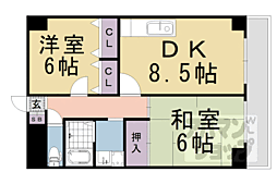 エクセル清涼 2DKの間取図画像