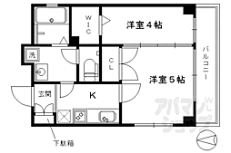 プリシード東福寺レジデンス 2Kの間取図画像