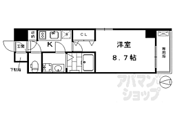 メゾン・トラスト京都梅小路公園 1Kの間取図画像