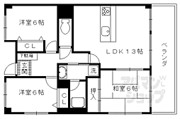 パインフィールド山科 3LDKの間取図画像