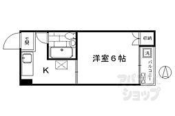 コーポ東山 1Kの間取図画像