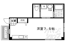 クレール綾小路 ワンルームの間取図画像