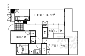 ネバーランド六角　五彩院 503 ｜ 京都府京都市中京区西洞院通六角下る池須町（賃貸マンション3LDK・5階・74.77㎡） その2