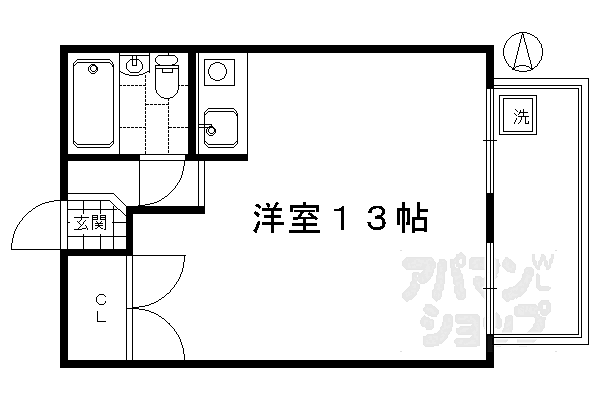 京都府京都市下京区粉川町(賃貸マンション1R・4階・25.00㎡)の写真 その2