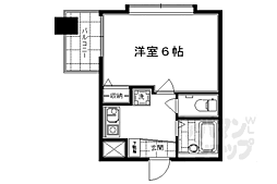 ベラジオ四条堀川 1Kの間取図画像