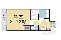 Ｇｌａｄｖｉｓ二条式部 1階1Kの間取り