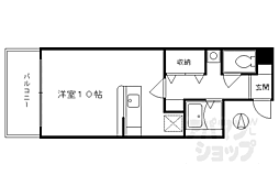 アライブ富小路 2階1Kの間取り