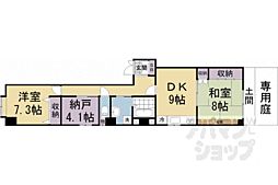パルティール四条 2SLDKの間取図画像
