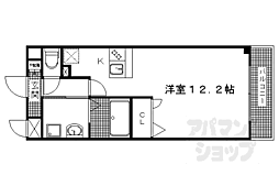 京都地下鉄東西線 西大路御池駅 徒歩8分の賃貸マンション 7階ワンルームの間取り