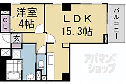 JR東海道・山陽本線 西大路駅 徒歩15分の賃貸マンション 2階1LDKの間取り