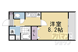 クオリエ丹波口 1Kの間取図画像