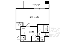 オルテンシア 1Kの間取図画像