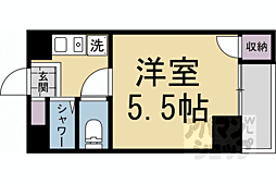 ヒューマンハイツ御室 1Kの間取図画像