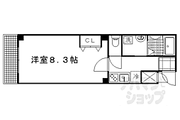 フラッティ西陣 1Kの間取図画像