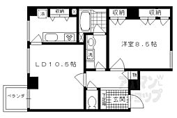 グランフォルム京都祇園 1LDKの間取図画像
